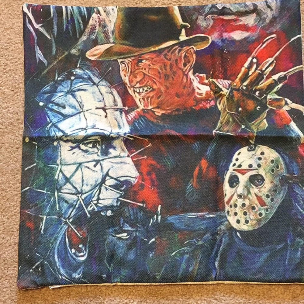 Horror Pillow Cover Freddie Krueger Pin Head Jason